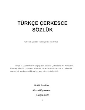 Türkçe-Çerkesce Sözlük